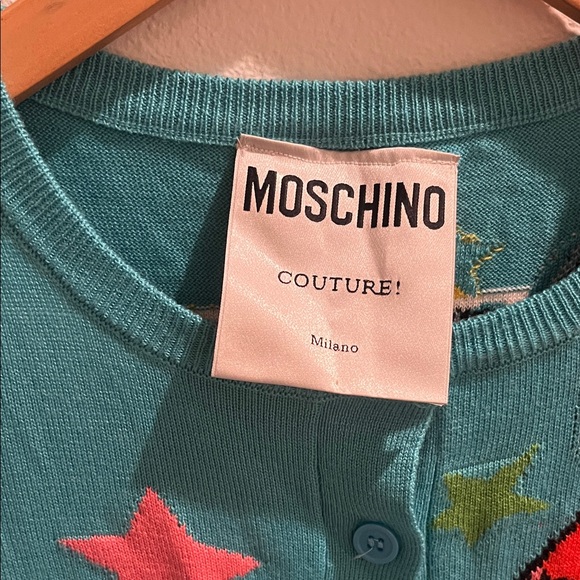 RARE Moschino X Powerfuff Girls Turquoise Button Cardigan XS - Picture 3 of 4